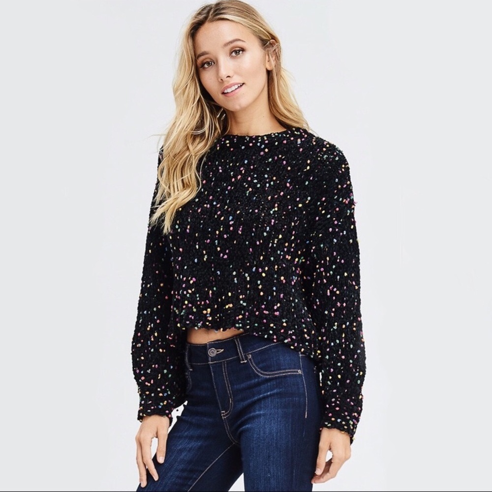 NEW Chenille Confetti Turtleneck Knit Sweater - Picture 7 of 7